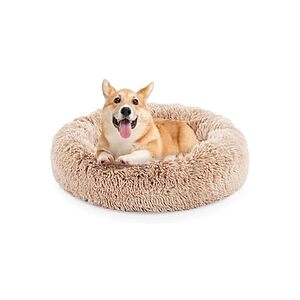 24" FluffyDream Dog or Cat Calming Plush Donut Bed (Brown) $6 + Free S/H w/ Prime