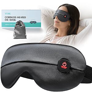 YFONG Cordless Heated Eye Mask (Grey) $8.99 + Free Shipping w/ Prime or on $35+