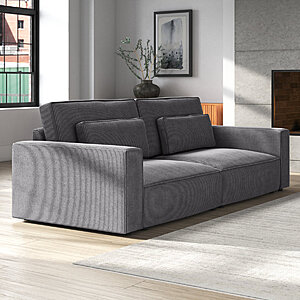 105.5" Wade Logan Brandiann W Modern Soft Seat 4-Seater Sofa (Gray Corduroy) $549.99 + Free Shipping