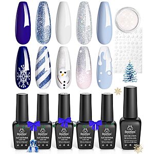 8-Piece Beetles Christmas Winter Colors Gel Nail Polish (Sparkling Snow) $5.70 w/ Subscribe & Save