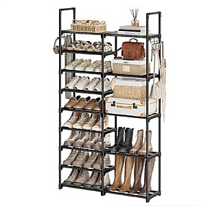 9-Tier WOWLIVE Shoe Storage Organizer Rack (Black) $27