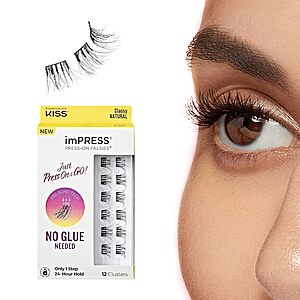 KISS imPRESS Falsies Press On Self Adhesive Eyelashes (Classy Natural or Modern Natural) $2.50 + Free Shipping w/ Prime or on $35+