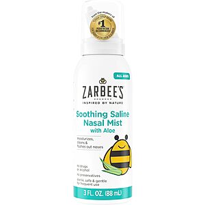 3-Oz Zarbee's Soothing Saline Nasal Mist w/ Aloe (All Ages) $2.69 w/ S&S + Free Shipping w/ Prime or on $35+