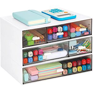 6-Drawer Leture Stackable Stationary Desk Organizer (White) $10.99 + Free Shipping w/ Prime or on $35+