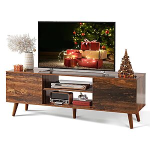 WLIVE Mid Century Modern TV Entertainment Center Stand (Retro Brown) $69.99 + Free Shipping