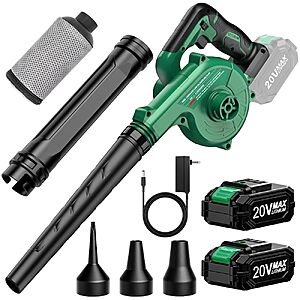 K I M O. Cordless Leaf Blower & Vacuum w/ 2 X 2000mAh Battery & Charger $29.99 + Free Shipping w/ Prime or on $35+