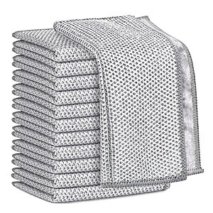 Prime Members: 12-Pk 7" x 8" AIDEA Non Scratch Wire Dishcloth Cleaning Pads $4 + Free S&H