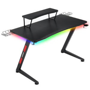 42.5" GTRACING Ergonomic Curved 3-Sided LED Z-Leg Gaming Desk $59 + Free Shipping