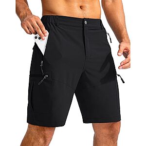 Pudolla Men's 9" Hiking Cargo Shorts w/ 5 Zipper Pockets (Various) $15 