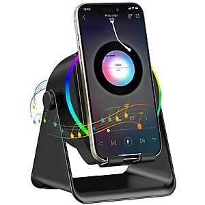 Tarkari 5-in-1 Wireless Induction Bluetooth Speaker w/ 360&deg; Rotation Phone Stand & Ambient Light $9.99 + Free Shipping w/ Prime or on $35+