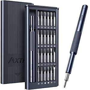 AXTH 25-in-1 Precision Screwdriver Set w/ Bearing Steel Bits $5.25 