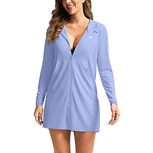 G Gradual Women's UPF 50+ Swim Cover Up Hoodie Long Jacket (Various) $17.40 
