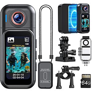 Prime Members: BOBLOV W3 Mini Body Camera w/ 64GB Storage, 1.47" Touch Screen, Magnetic Clip & Waterproof Case $34.74 + Free Shipping