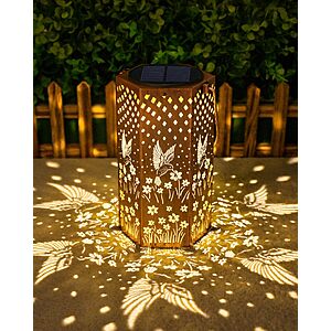 7" Eandisom Hummingbird Solar Lantern Outdoor Hanging Light