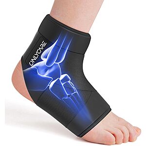ONLYCARE Ankle Ice Pack Wrap w/ Gel for Hot & Cold Therapy $9.99 + Free Shipping w/ Prime or on $35+