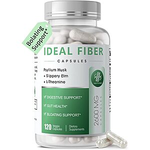 120-ct iMATCHME 1500mg Psyllium Husk Powder & Slippery Elm Fiber Supplement Capsules $6.35 w/ S&S