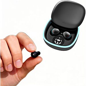Xmenha Low-Profile Discreet Bluetooth Earbuds w/ Charging Case (2 Colors)