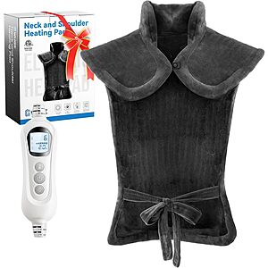 24" x 37" WUGE Weighted Heating Pad for Neck, Shoulder & Back $26 + Free S&H