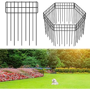 6-pk 12.32" x 16.81" promitop Black Metal Garden Border Edging Fence Panels $10 & More