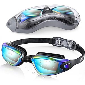 Aegend No Leaking Anti Fog UV Protection Swimming Goggles w/ Case (Aqua)