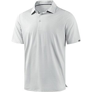 G Gradual Men's Moisture-Wicking Short Sleeve Striped Golf Polo Tee (Various)