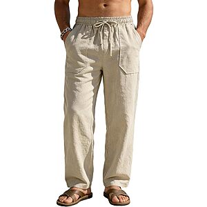 RQP Men's Cotton Linen Drawstring Pants (Various)