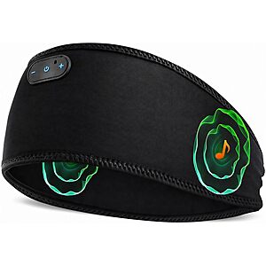 ZHENYEMEI Bamboo Cotton Wireless Bluetooth Sleep Headband Headphones (Black)