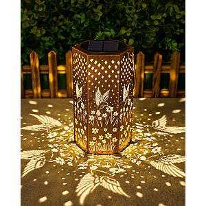 7" Eandisom Hummingbird Solar Lantern Outdoor Hanging Light