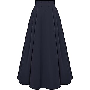 Scarlet Darkness Women's High-Waisted A-Line Maxi Skirt (Various Colors)