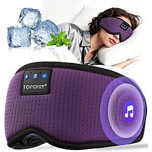 TOPOINT Bluetooth Sleep Mask w/ Headphones & Microphone (Various)