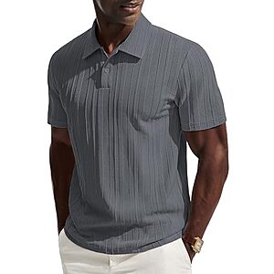 PJ Paul Jones Men's Short Sleeve Textured Knit Polo Tee (various)