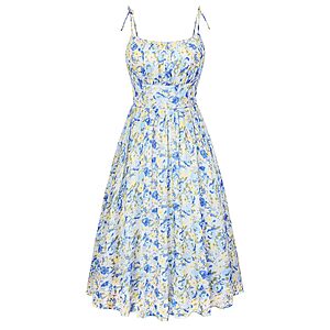 Belle Poque Women’s Floral Spaghetti Strap Midi Sundress (Various)