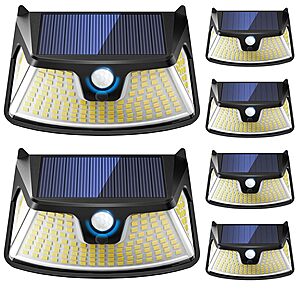 6-Pk BUCASA 850LM 152-LED Solar 270° Wide-Angle Motion Sensor Outdoor Light $17.50 + Free S&H