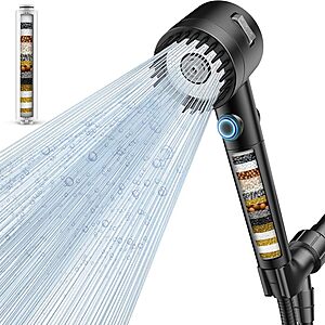 Vatex 5-Mode Filtered Handheld Shower Head w/ On/Off Pause Button