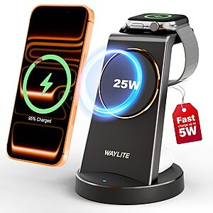 WayLite 3-in-1 25W Wireless Magnetic Fast Charging Station (iPhone/AirPods/Watch)