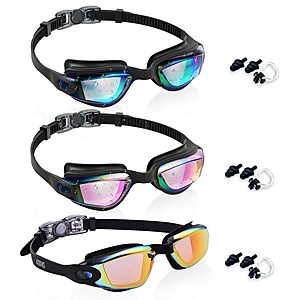 3-Pk Aegend Kids' Anti-Fog Swim Goggles