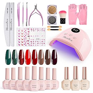 28-Pc MelodySusie Gel Nail Polish Kit w/ 8 Colors & 36W UV Nail Lamp