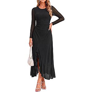 GRACE KARIN Women's Long Sleeve Maxi Mesh Dress (Various) from $12.95 + Free S&H