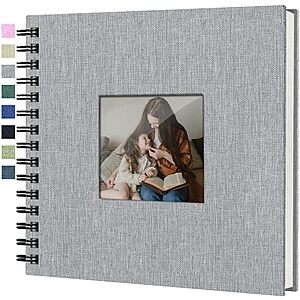 8" x 8" Popotop Linen Hardcover DIY Scrapbook Photo Album w/ Display Window
