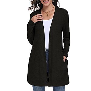 Lepunuo Women's Open Front Knit Cardigan Sweater w/ Pockets (Various)