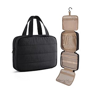 11.02" LIGHT FLIGHT Hanging Travel Toiletry Bag & Makeup Organizer: Pink $8.50, Black