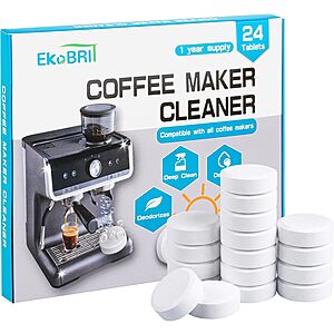 24-Ct EKoBRIT Coffee Machine Cleaner & Descaler Tablets $8 w/ S&S