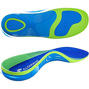 Cloudflo Unisex Plantar Fasciitis High Arch Support Orthotic Shoe Insoles (Various)