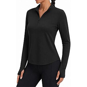 Alaroo Women's Quarter-Zip Long Sleeve Fishing Workout Top (Various)