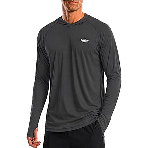Twekfish Men's UPF 50+ Long Sleeve Hooded Fishing Rash Guard Tee (Various)