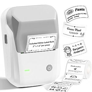 NIIMBOT B1 2" Bluetooth Thermal Label Maker w/ 1 Label Roll (5 Colors)