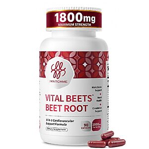 90-ct iMATCHME Vital Beets 1800mg Beet Root Capsules $8.10 w/ S&S