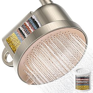 6" MakeFit NSF Certified 5-Setting Filtered Shower Head (Nickel Brushed)