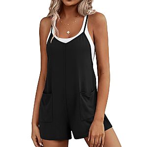 Ekouaer Women's Sleeveless V-Neck Loose Romper (Various)