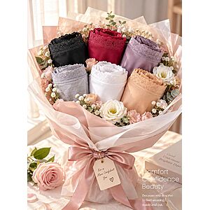 6-pk Ready to Love Women's Cotton Bikini Panties w/ Lace Waistband (Multicolor) from